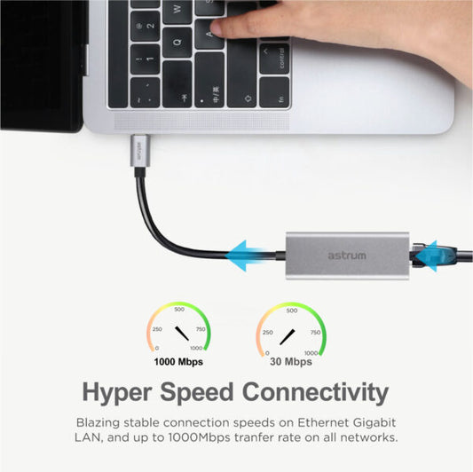 Astrum USB-A to Ethernet Gigabit Adapter | USB-A | NA400