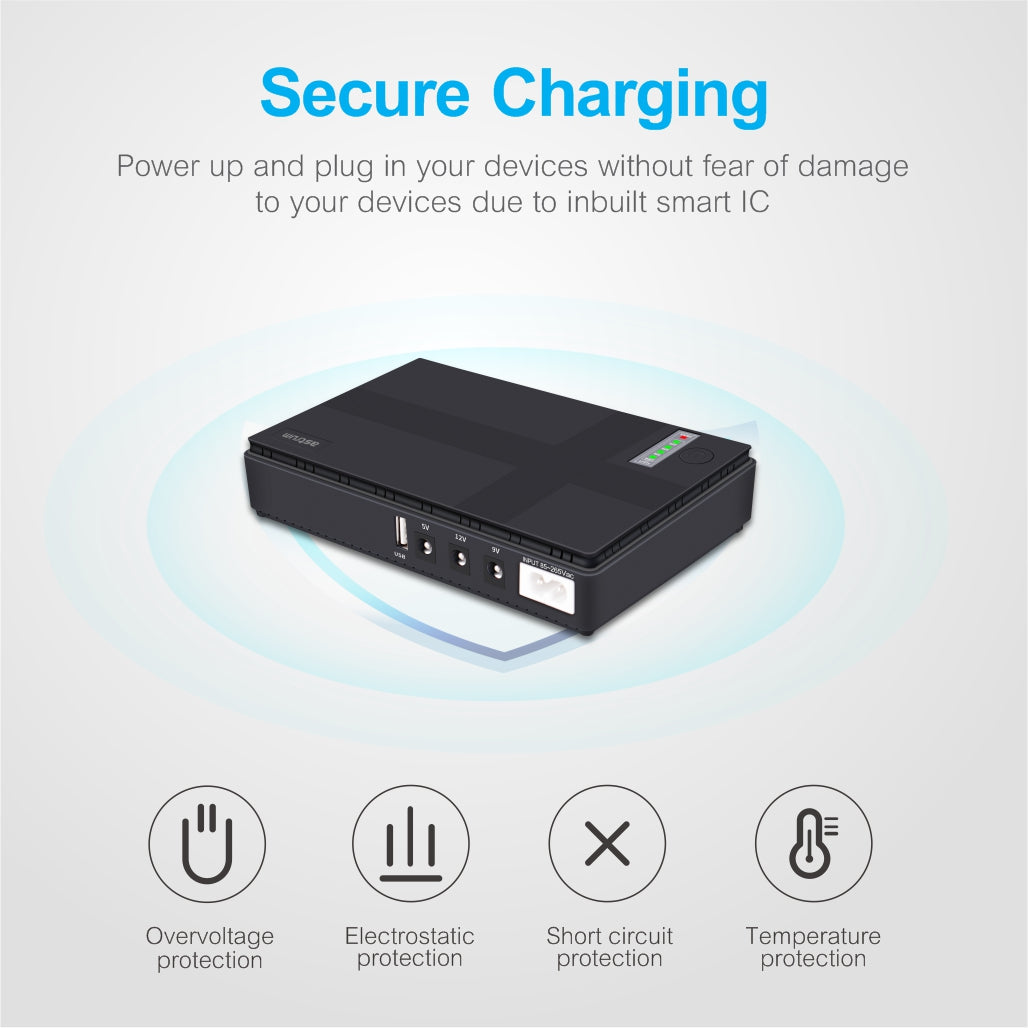 Astrum Black PB070 10400mAh 18W Mini UPS Power Bank