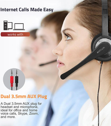 Astrum On-ear PC Headset With Mic Dual Aux | HS240