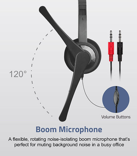 Astrum On-ear PC Headset With Mic Dual Aux | HS240