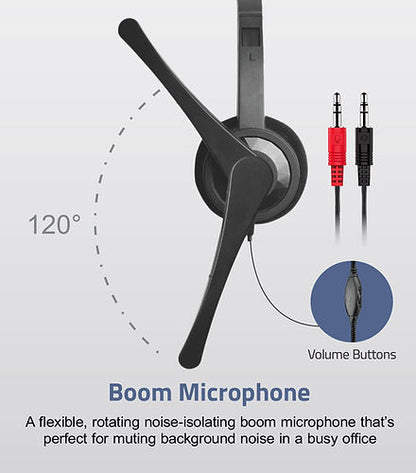 Astrum On-ear PC Headset With Mic Dual Aux | HS240