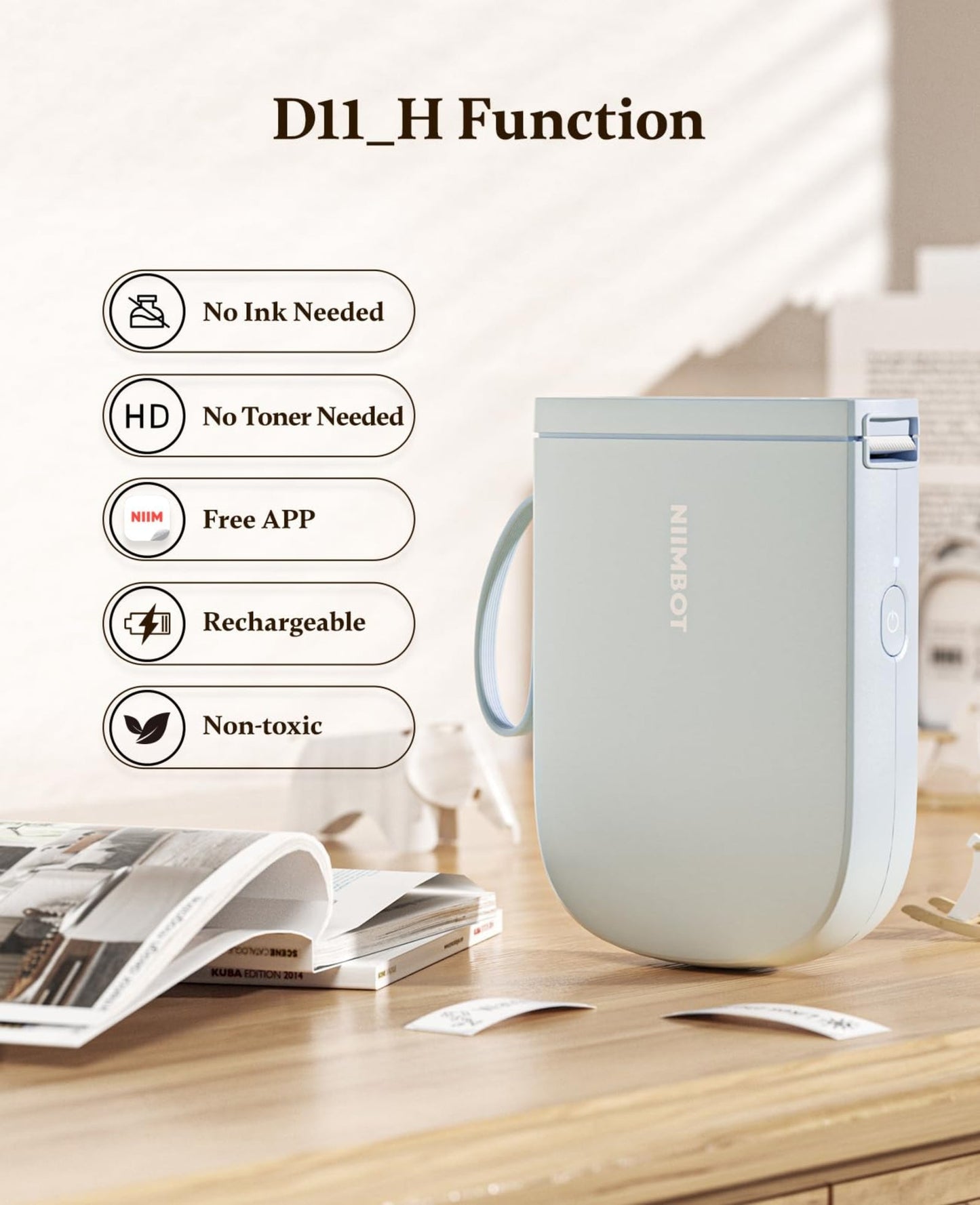 NIIMBOT D11_H - 300DPI Portal Bluetooth Label Printer